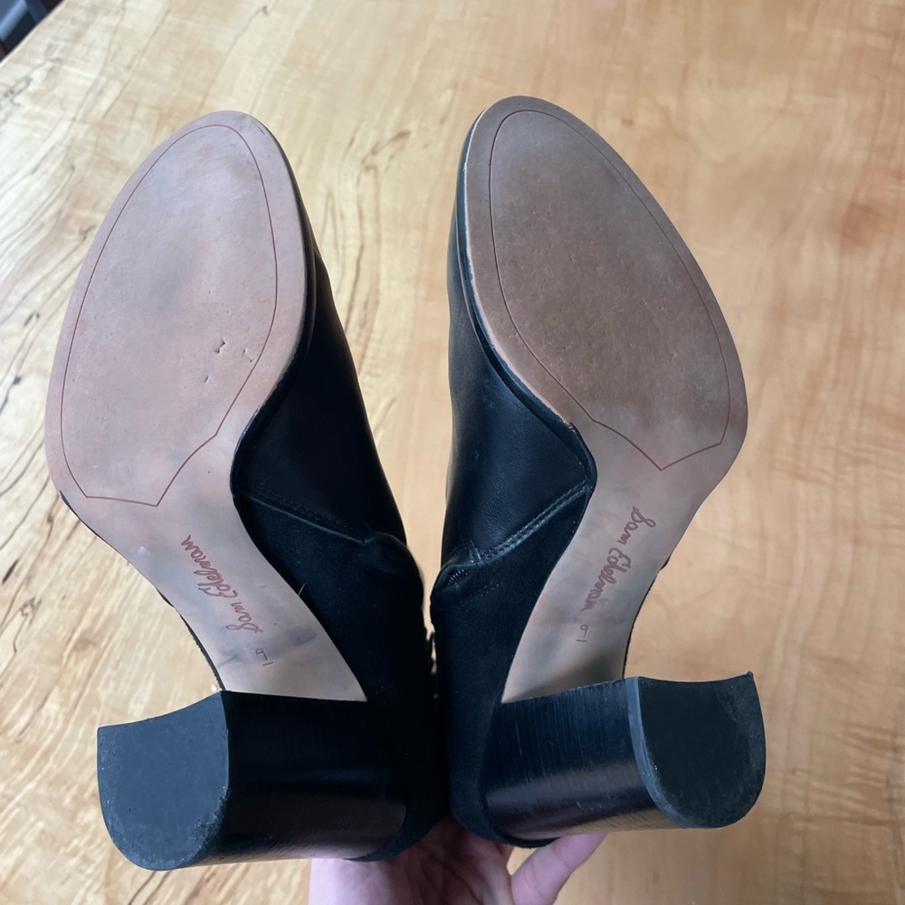Sam Edelman Reyes Black Two Toned Leather and Suede Heeled Ankle Boots - Picture 5 of 10